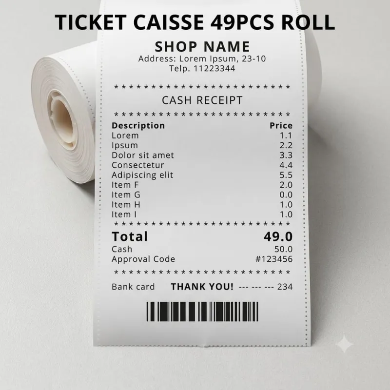 TICKET CAISSE 49PCS